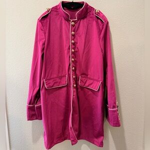 Fuchsia Military Style Coat with Gold Buttons – SZ M 💖✨